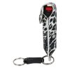Pepper Shot 1/2 oz fashion leatherette holster and Quick Release Key Chain leopard black/white