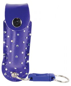 Wildfire 1/2 ounce with rhinestone leatherette holster blue